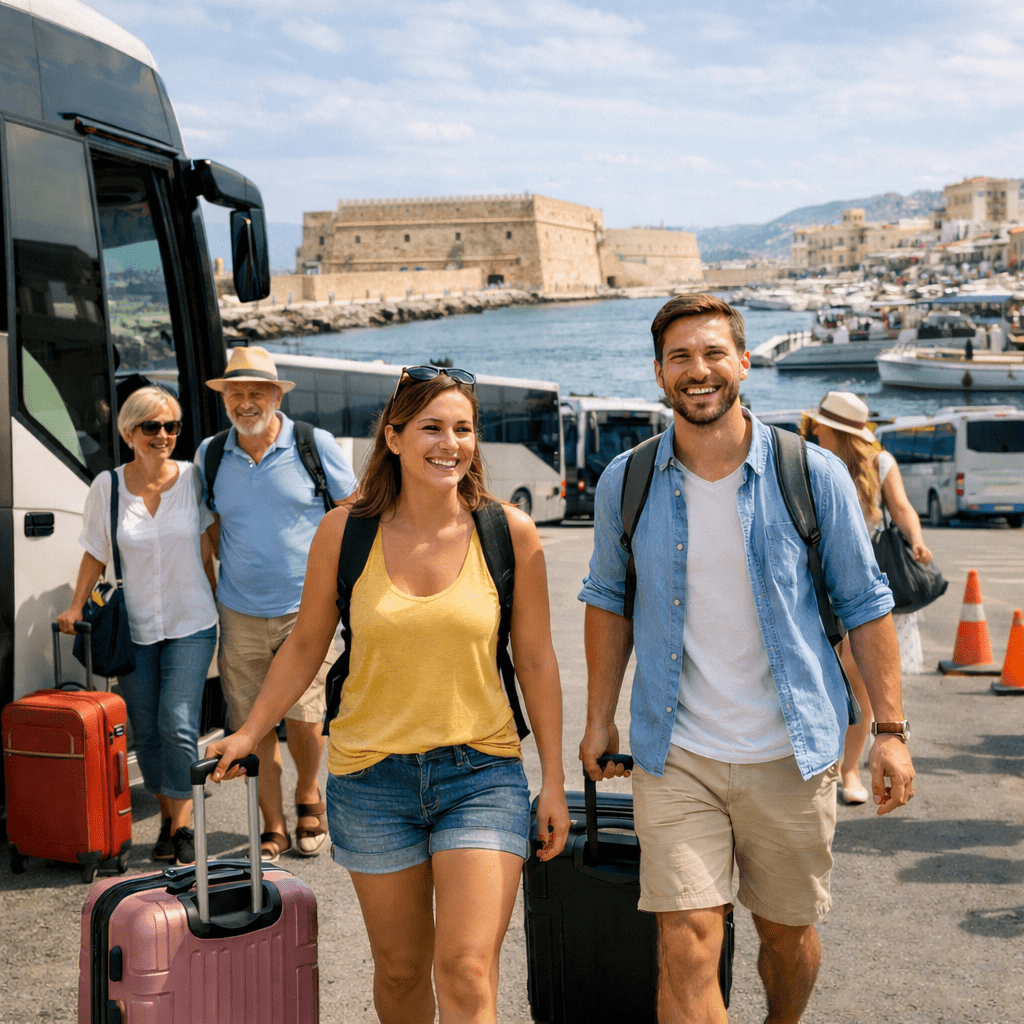 Bus Aéroport de Crète Héraklion (HER)- Crète <font size="2">(porte à porte)</font>